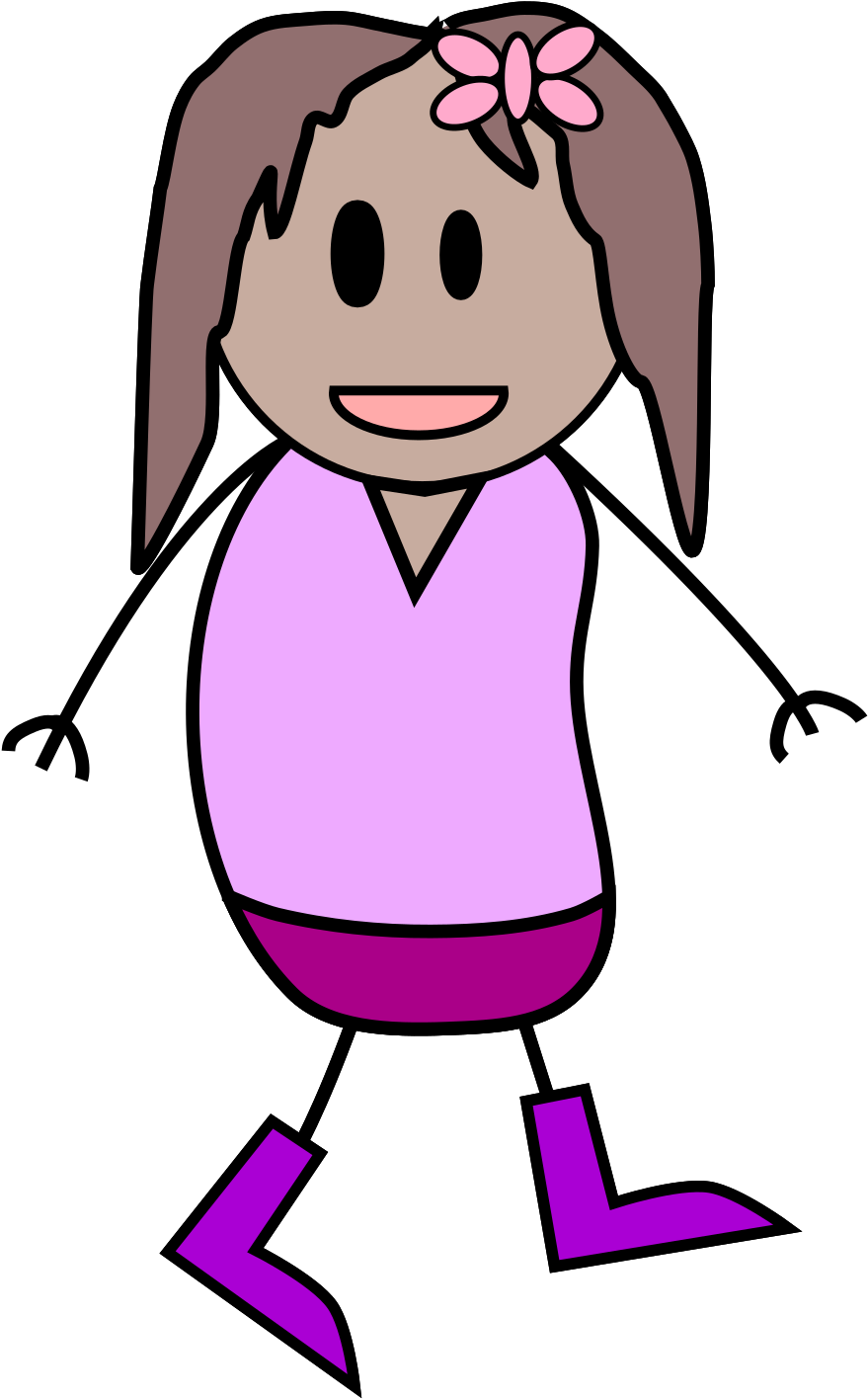 Girl Stick Figure Clipart Png (424x600), Png Download