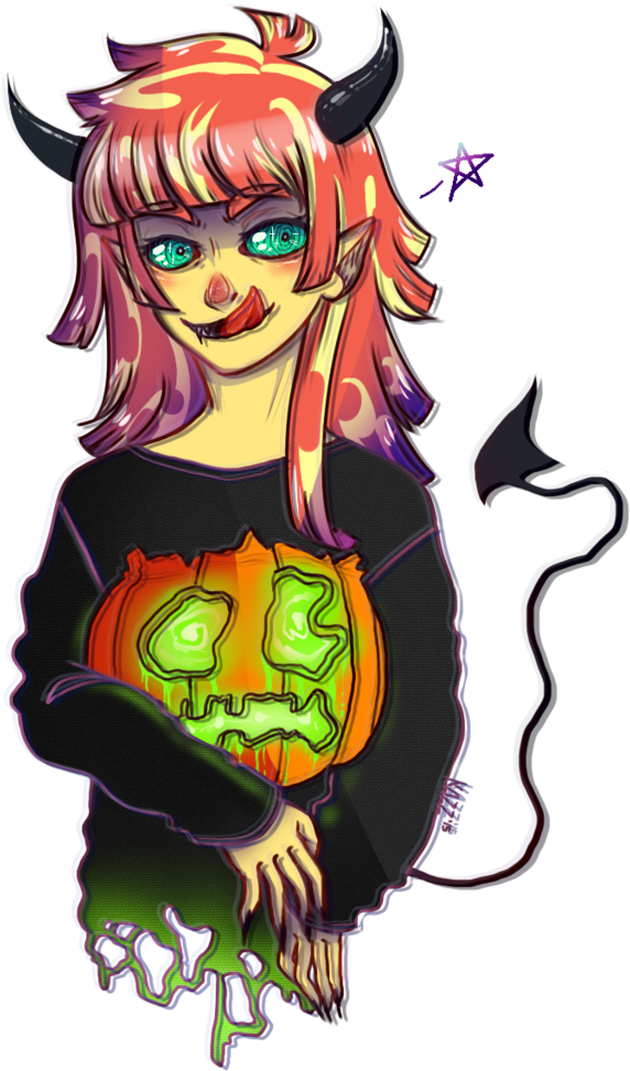 Artist Slimegrave Devil Horns Elf Ears - Sunset Shimmer For Halloween (727x1024), Png Download