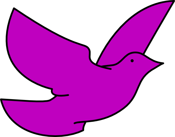 Vector Freeuse Cross And Dove Clipart - Purple Dove (600x470), Png Download