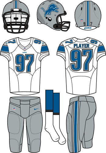 Detroit Lions - New York Jets Home Uniform (348x500), Png Download