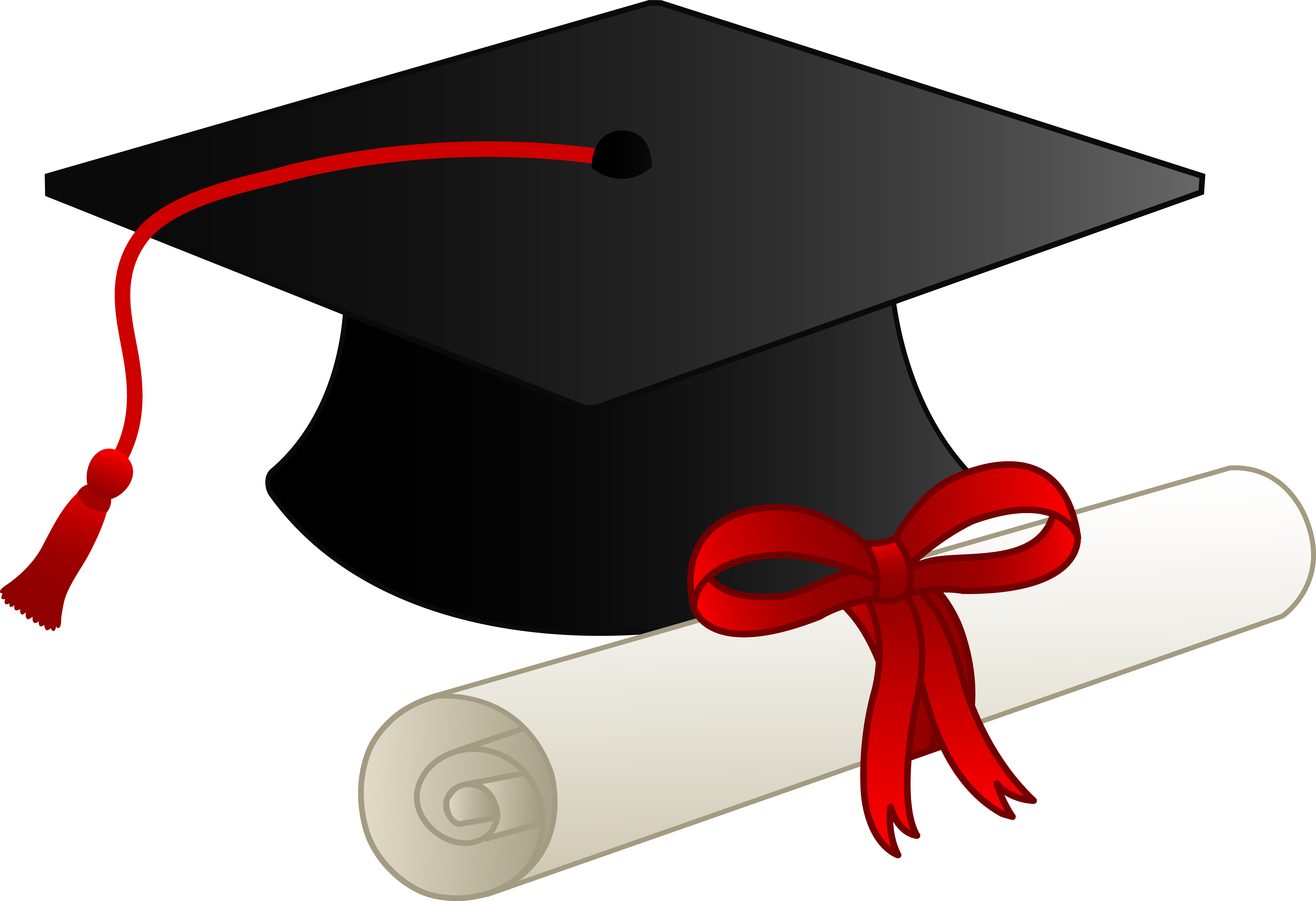 High School Cap And Gown - Graduation Clipart (6675x4570), Png Download