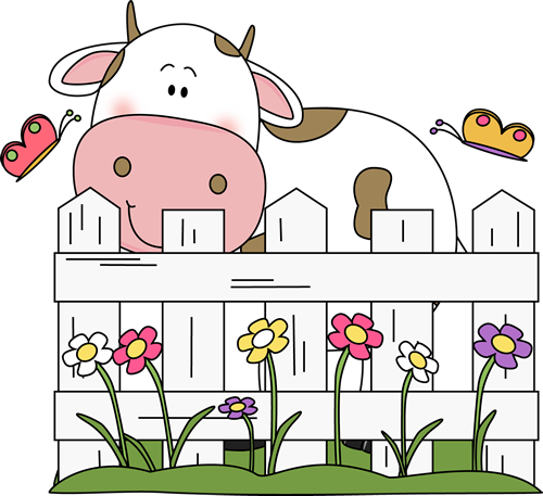 Cattle Clipart Farm Fence - Behind Of Clipart (500x457), Png Download