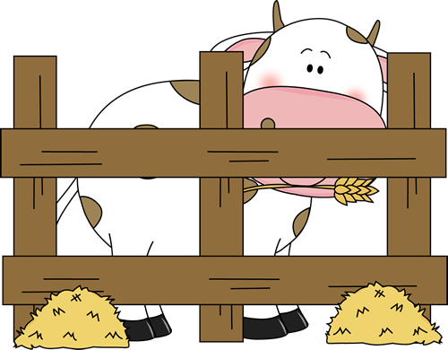 Free Cute Farm Fence Clipart - Farm Cow Clip Art (500x390), Png Download