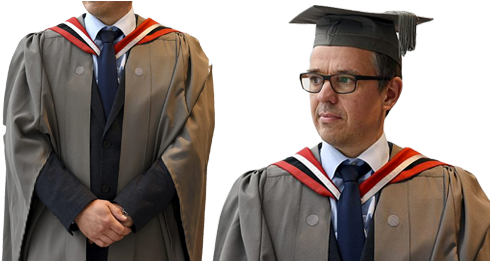 Grey Gown - Academic Dress (500x260), Png Download