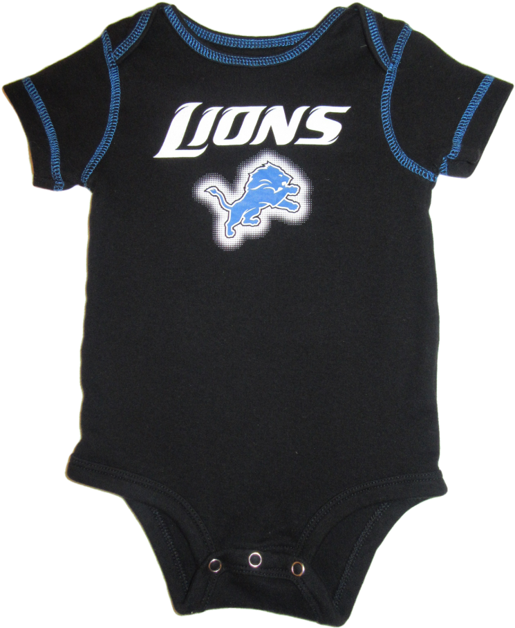 Baby Boys 12 Months Nfl Detroit Lions Football Bodysuit - Detroit Lions Printed Fleece Fabric All Over Design (800x1000), Png Download