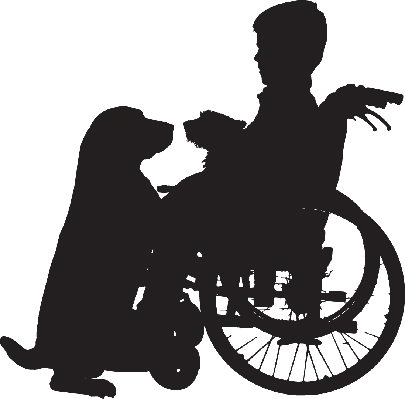 Wheelchair Silhouette Png - Child In Wheelchair Silhouette (405x399), Png Download