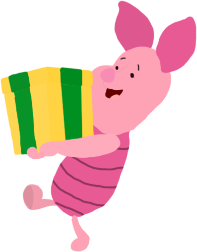 Piglet Birthday Present Toystoryfan Artwork - Wiki (397x508), Png Download