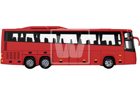 Tour Bus Side View Png - Bus (550x366), Png Download