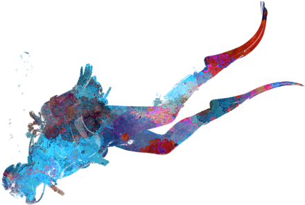 Bleed Area May Not Be Visible - Scuba Diver Painting (600x480), Png Download