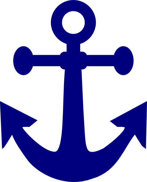 Dark Navy Anchor Clip Art At Clker - Anchor Clipart (480x595), Png Download