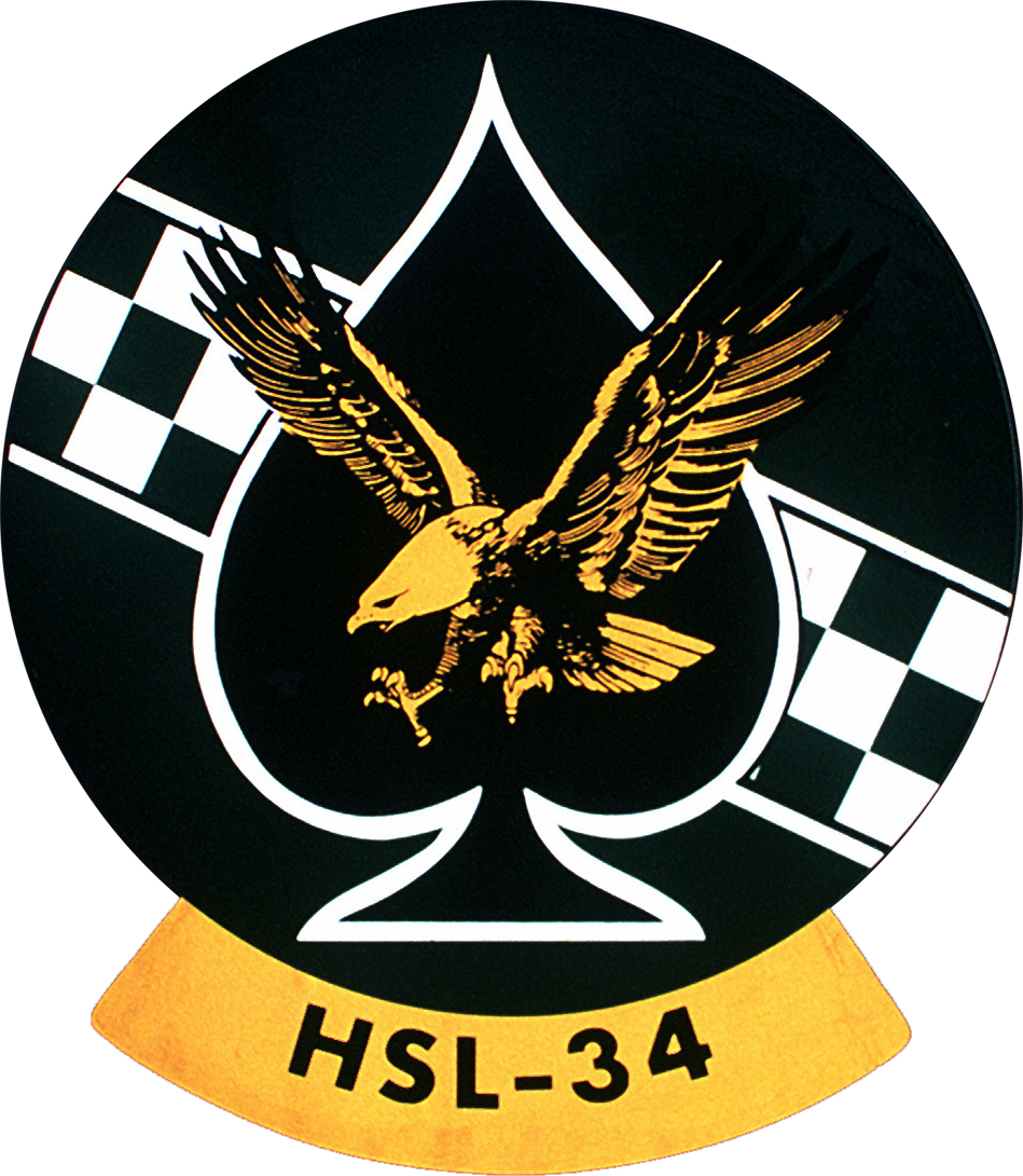 Helicopter Anti-submarine Squadron Light 34 Insignia, - Emblem (949x1090), Png Download