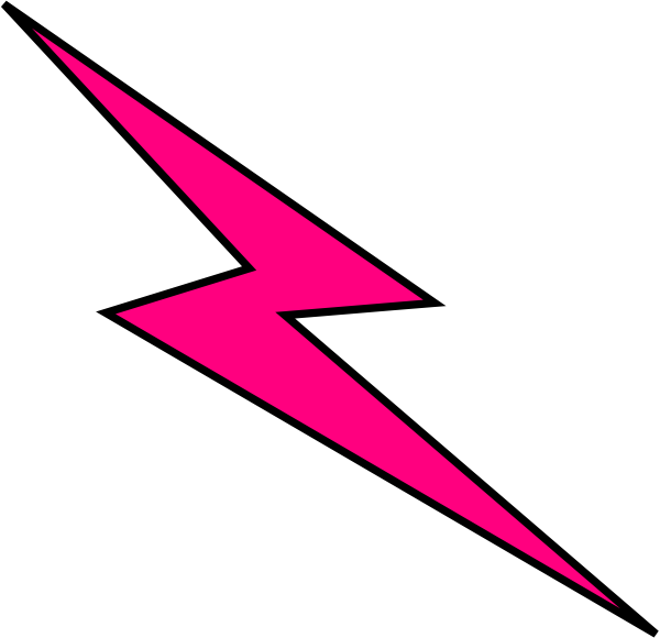Pink Bolt Clip Art - Light Pink Lightning Bolt (600x580), Png Download