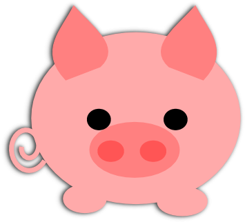 Cute Pig - Embellishment (560x511), Png Download