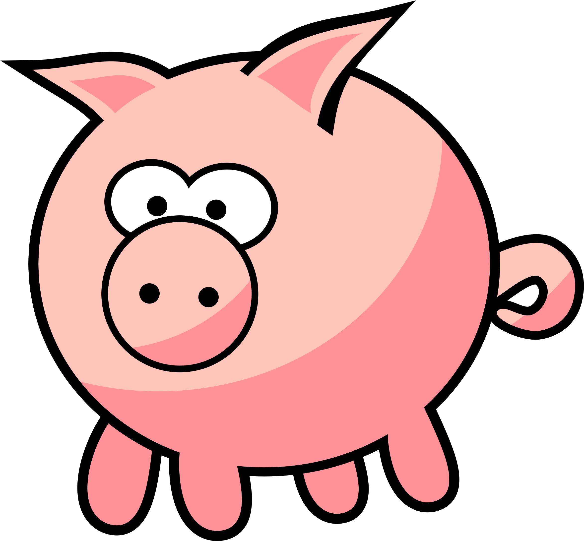 Vector Transparent Cartoon By Qubodup I Hope On Openclipart - Cartoon Pig (2400x2400), Png Download