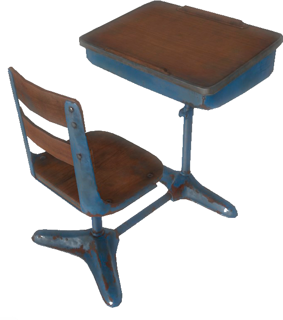 Fo4 School Desk - Fallout 4 (590x677), Png Download