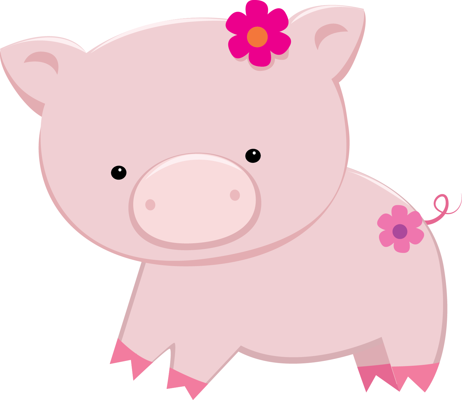 Cute Piggy Banks Clipart - Animais Fazendinha Rosa Png (1536x1332), Png Download