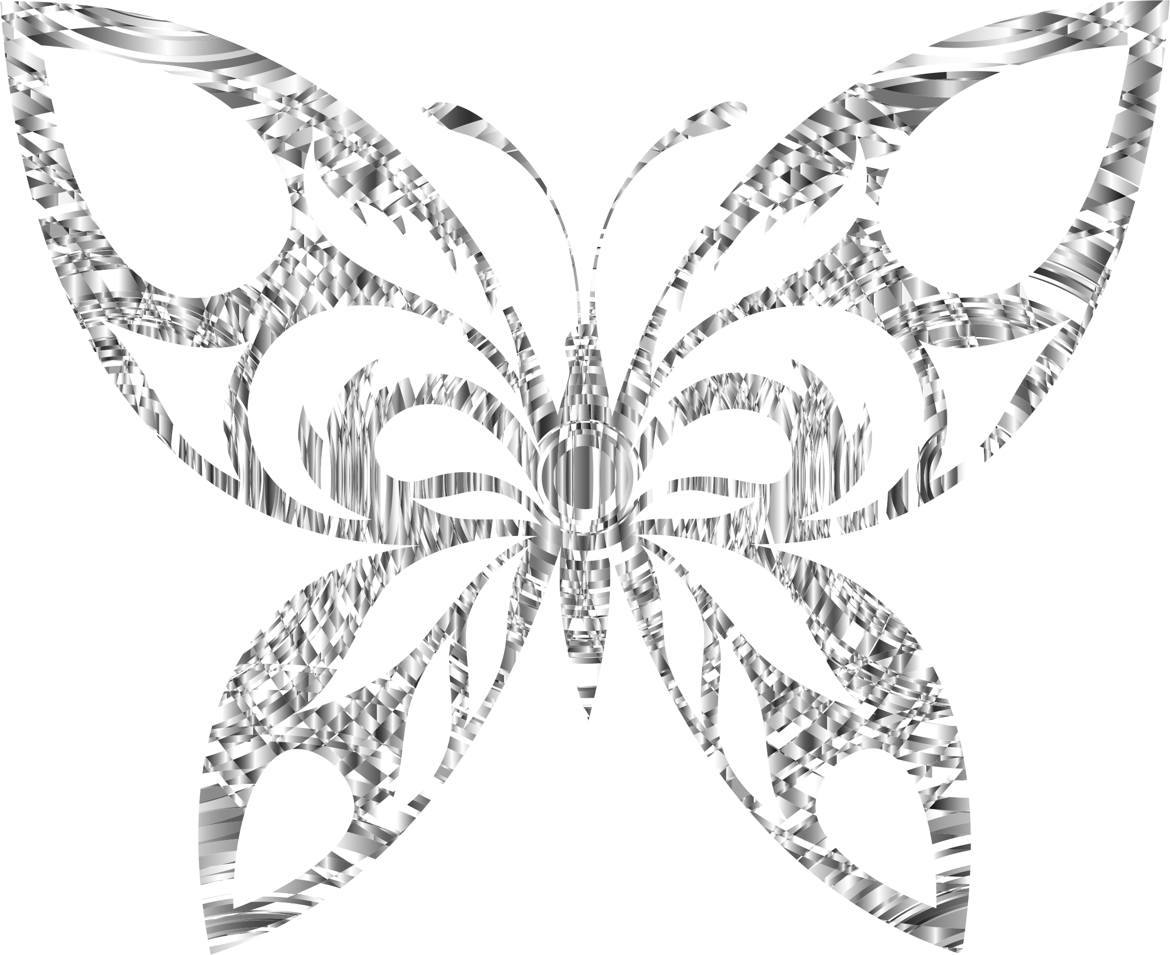 Diamond Clipart Butterfly - Silver Butterfly Clipart (2358x1926), Png Download