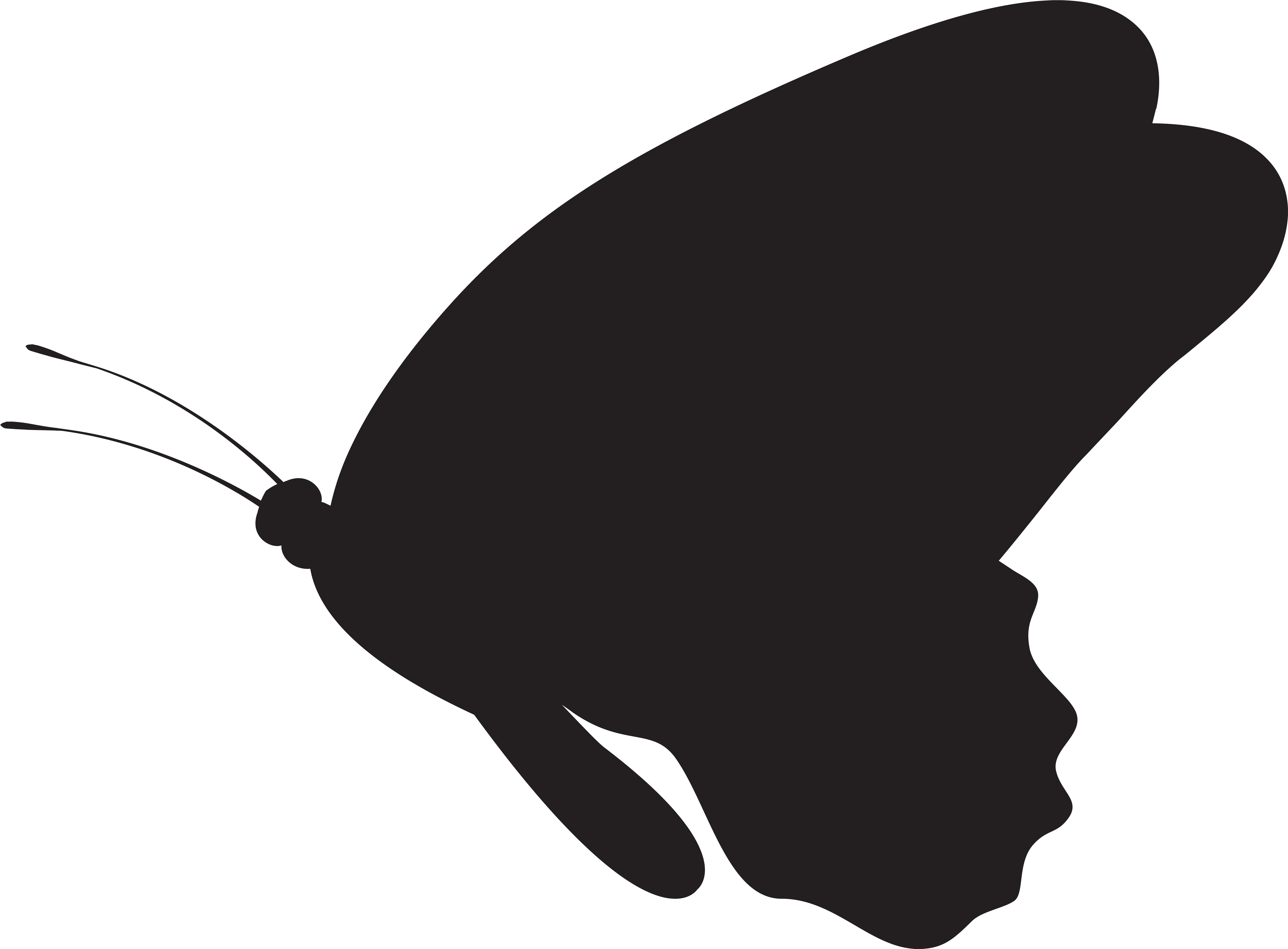 Butterflies Clipart Silhouette - Силует Бабочек (8000x5930), Png Download