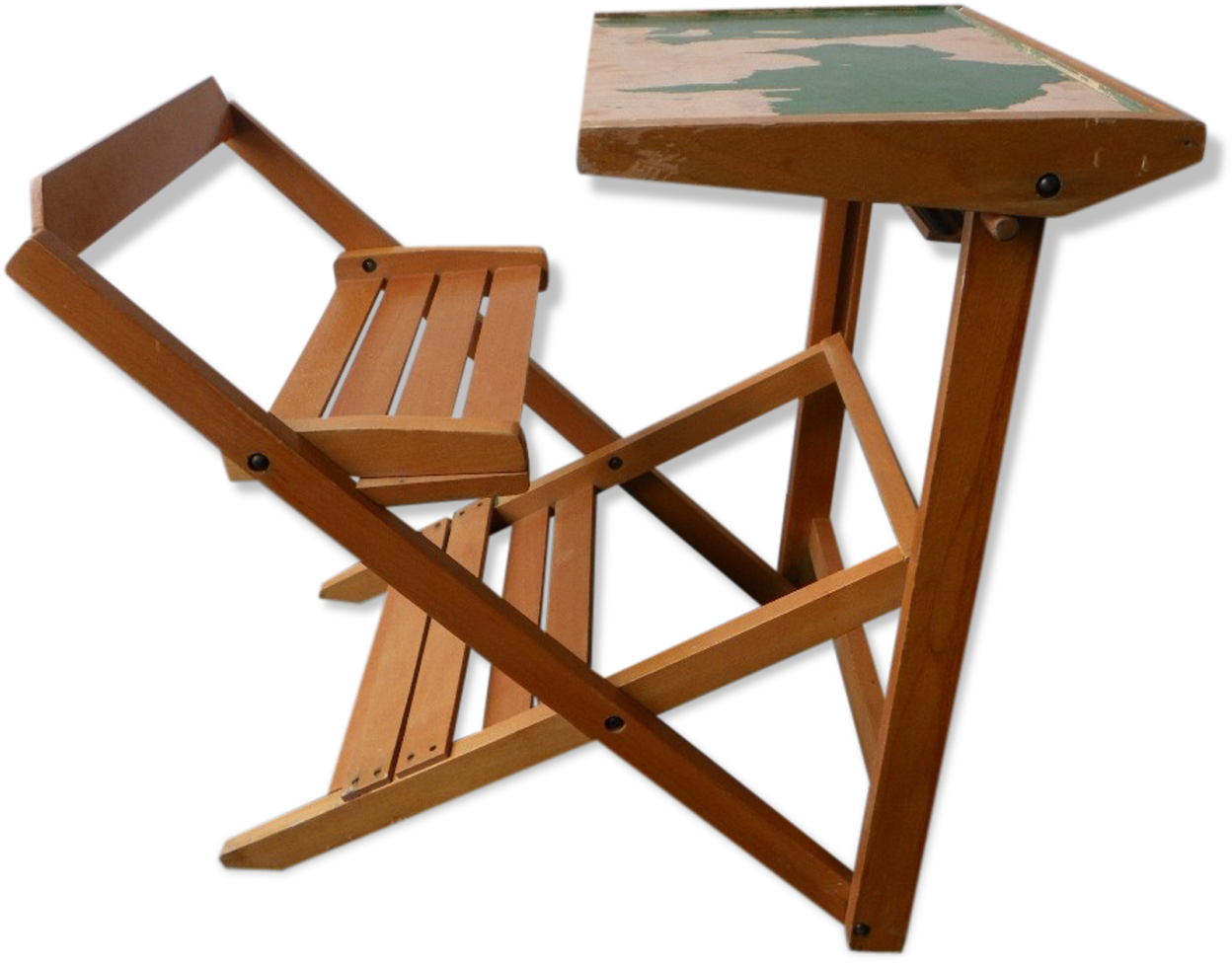 Vintage Folding School Desk And Chair - School (1457x1457), Png Download