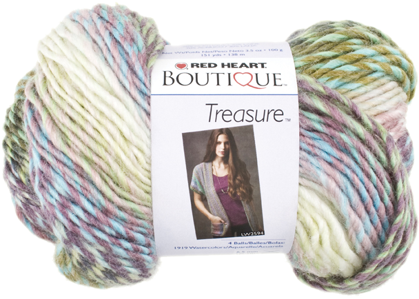 Red Heart Boutique Treasure Watercolors - Coats: Yarn - Red Heart Boutique Treasure Yarn (826x482), Png Download