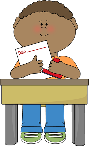 Clipart - Sitting At Desk Clipart (303x500), Png Download