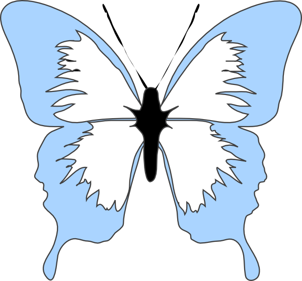 Blue Butterfly Svg Clip Arts 600 X 559 Px (600x559), Png Download