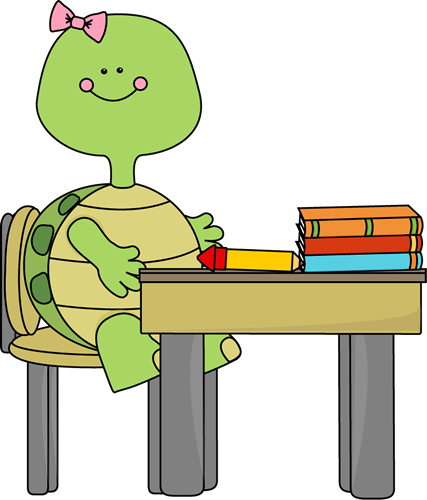 Turtle In School Clip Art - Clip Art (427x500), Png Download