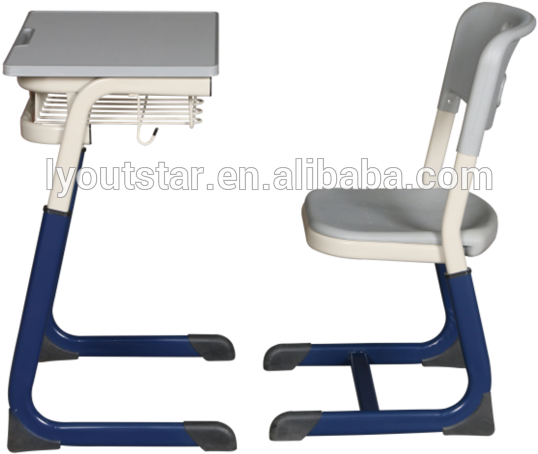 Study Desk Student School Desk And Chair Furniture - Table (640x596), Png Download