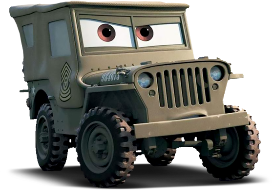 Sarge Cars - Cars (life Size Stand Up) (556x398), Png Download