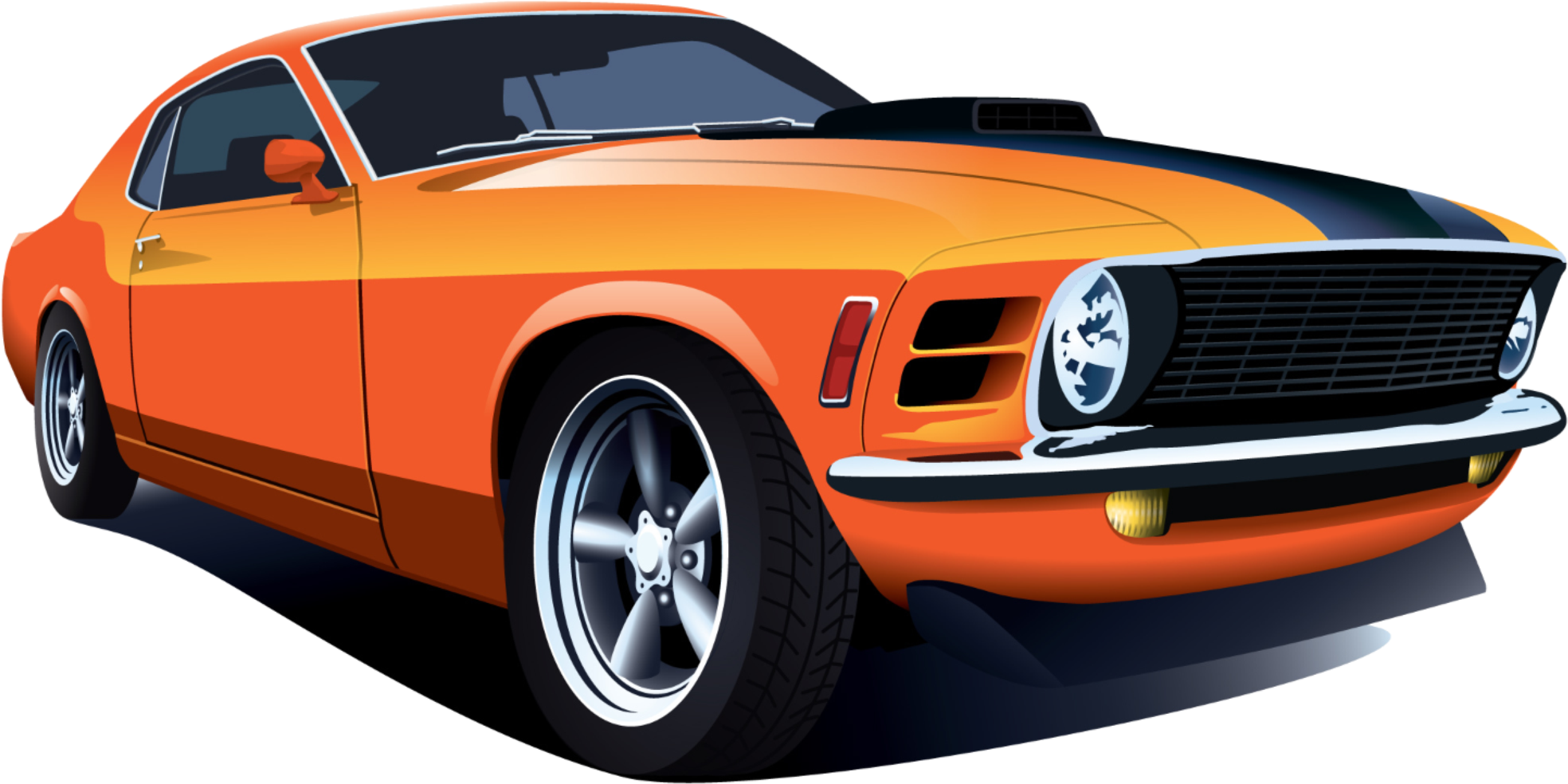 Muscle Cars Png - Classic Muscle Car Vector (2065x1057), Png Download