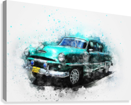 Car - Zazzle Aqua-vintage Autofünfziger Jahre 16" X12 Poster (429x344), Png Download