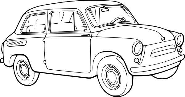 Arts Drawing Car Png Library Library - Car Outline (600x316), Png Download