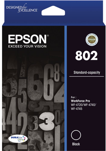 Genuine Epson 802 Black Ink Cartridge - Epson 802xl (600x600), Png Download