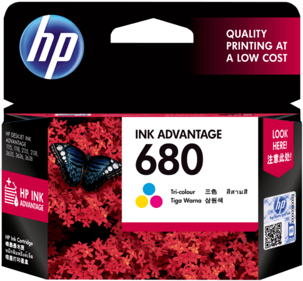 Hp 680 Single Color Ink - Hp 680 Black Original Ink Advantage Cartridge (f6v27aa) (600x600), Png Download