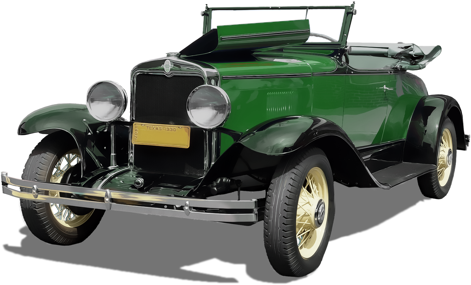 Oldtimer Car Png Image - Vintage Two Door Green Car Photograph Wine Stopper (1920x1155), Png Download