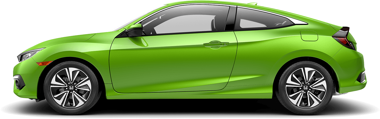 2018 Honda Civic Coupe Side Profile - 2018 Civic Coupe Red (1800x500), Png Download