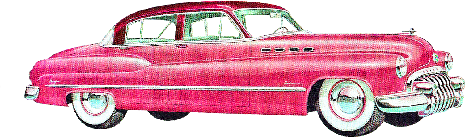 Vintage Old Car Artwork Illustrations Buick Dodge Image - Pink Vintage Car Png (1600x624), Png Download