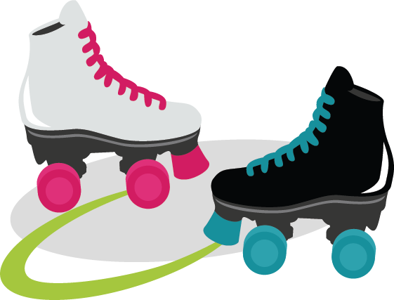 Graphic Free Download Skates Svg Files For Scrapbooking - Roller Skating (561x427), Png Download