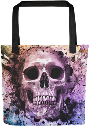 Watercolor Skull Tote Bag - Watercolor Painting (480x480), Png Download