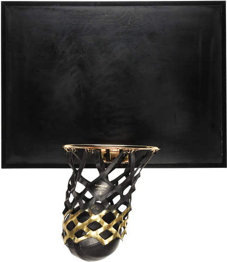 Gold Basketball Backboard1 - Black Mini Basketball Hoop (740x592), Png Download
