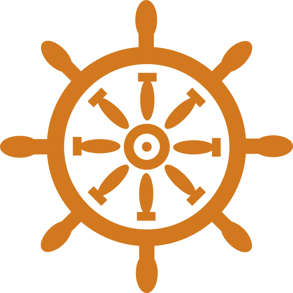 Orange And White Flag With Wheel (800x800), Png Download