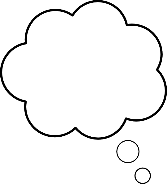 White Thought Bubble Transparent (540x595), Png Download