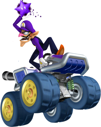 Mk3ds Waluigi Poison Star - Iggy Mario Kart 8 Deluxe (344x434), Png Download