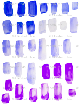 Blue Purple Watercolor Mosaic // Small - Blue (301x400), Png Download