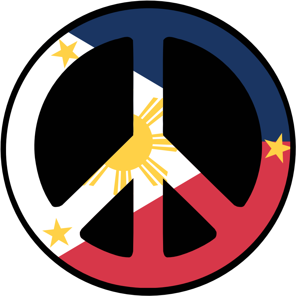 Philippines Peace Symbol Flag 4 Peace Sign Art, Peace - Peace In The Philippines (555x555), Png Download