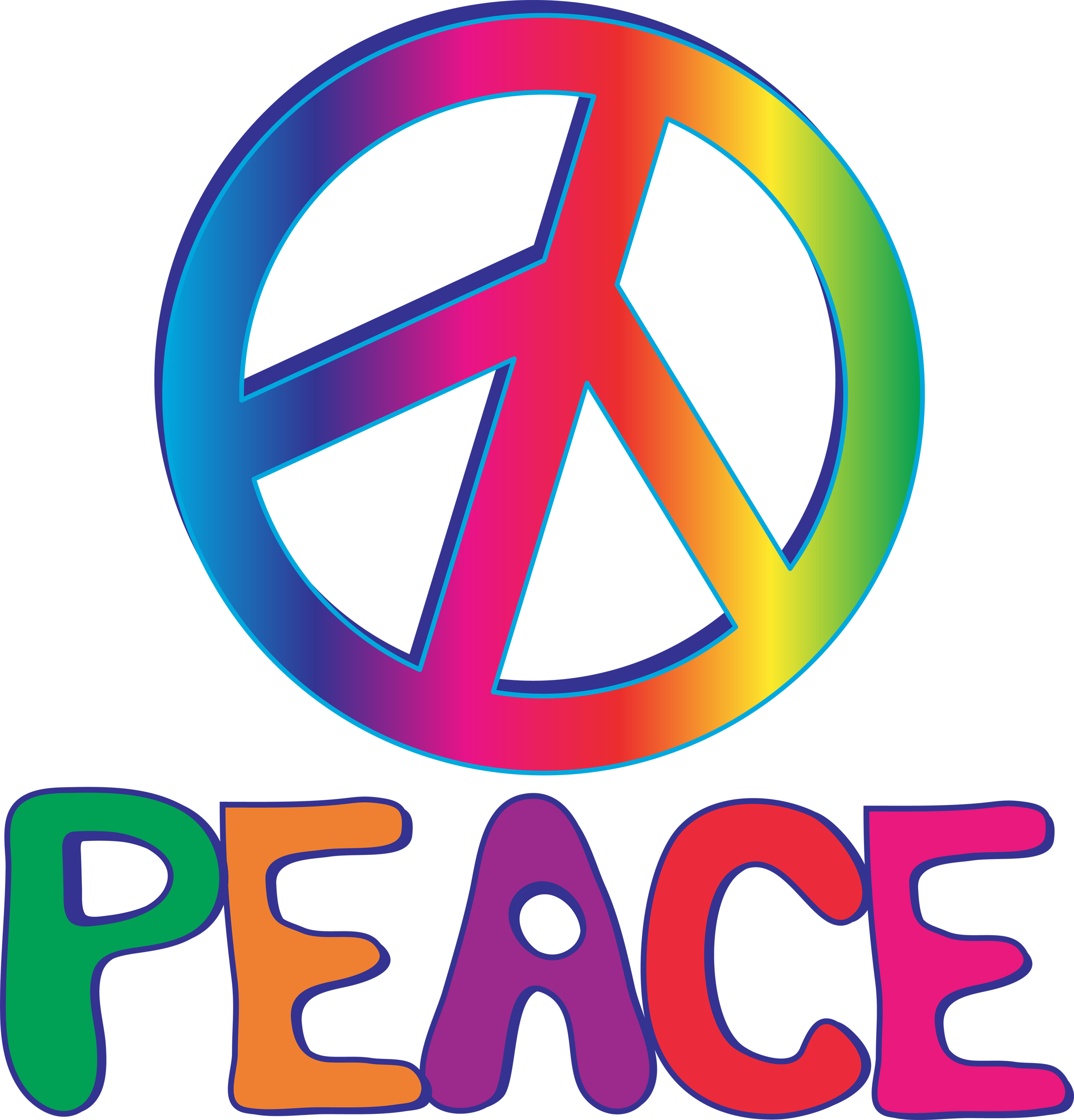 Illustration Of Peace Text With Peace Sign Vector Art, - El Signo De Paz (2302x2400), Png Download