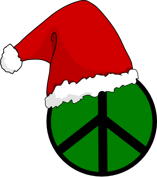 Santa Hat Peace Sign Clip Art At Clker - Transparent Background Christmas Hat (528x596), Png Download