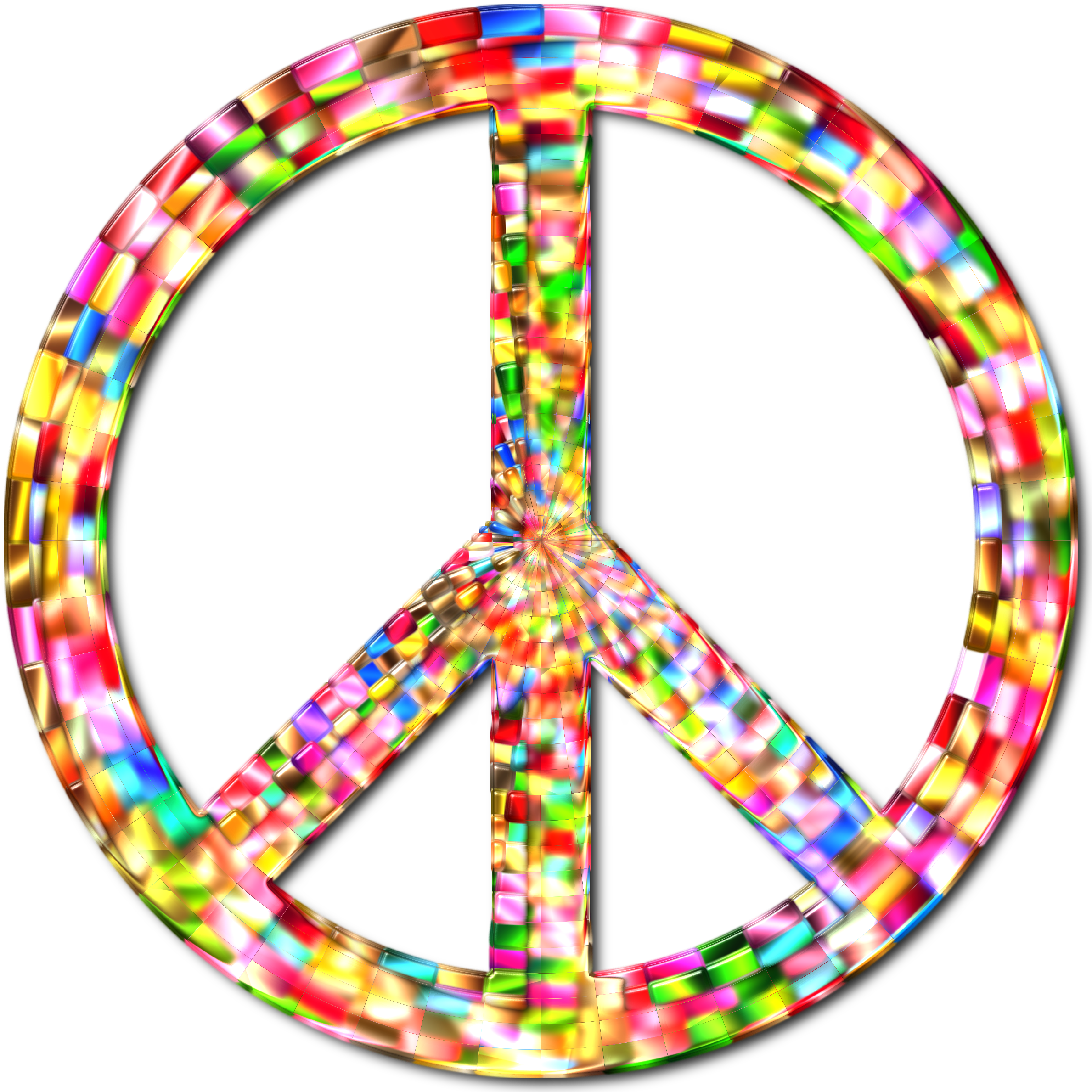 This Free Icons Png Design Of Prismatic Peace Sign (2400x2400), Png Download