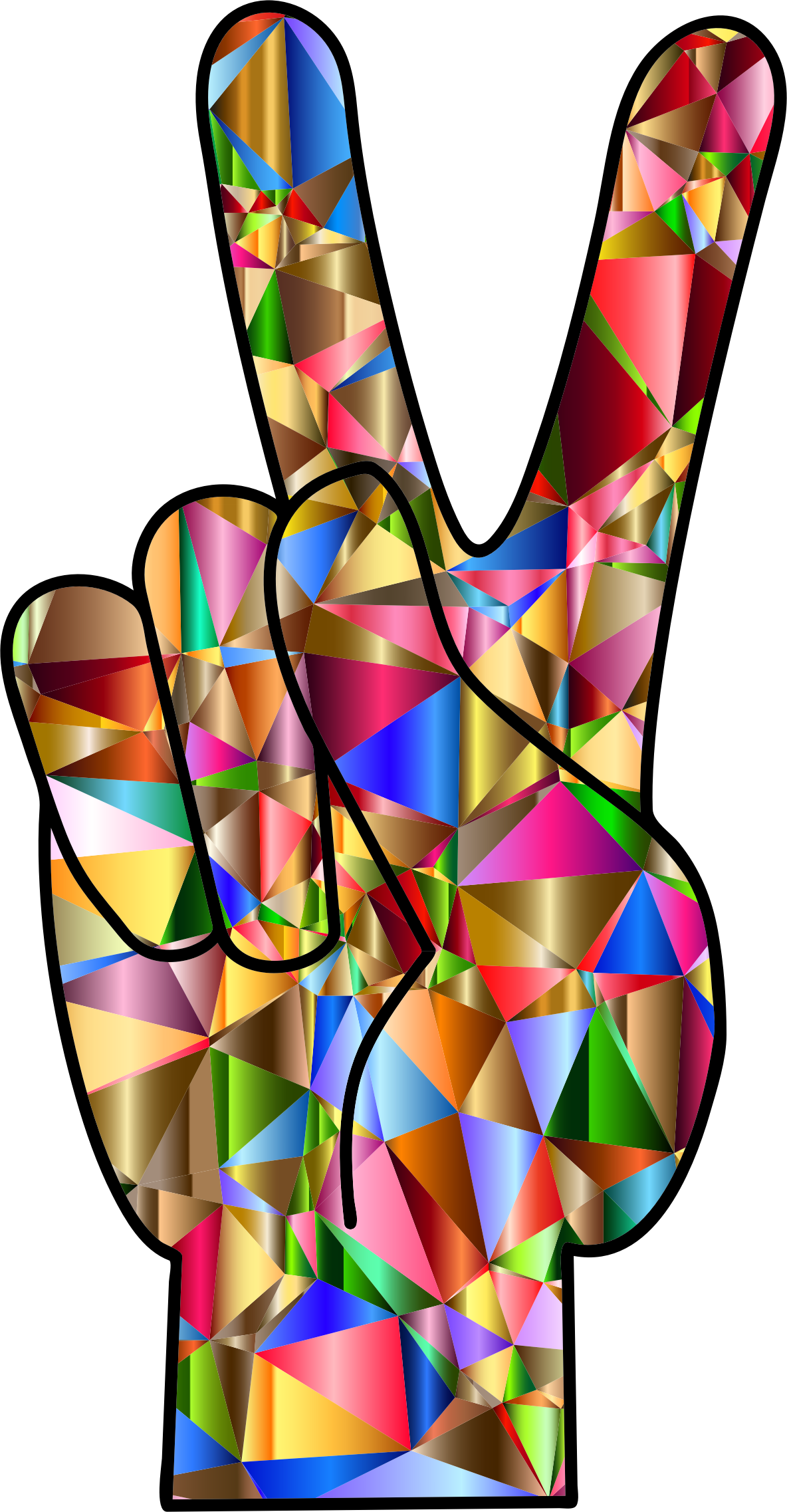This Free Icons Png Design Of Chromatic Low Poly Peace (1184x2274), Png Download