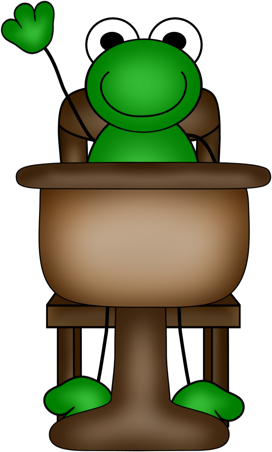 School Frog Cliparts - Frog School Clipart (987x1600), Png Download